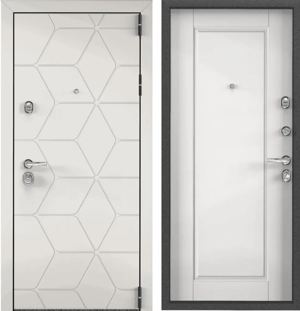Дверь Цербер 3К Чёрная-Галеон Белый Сменная Панель DIS006467